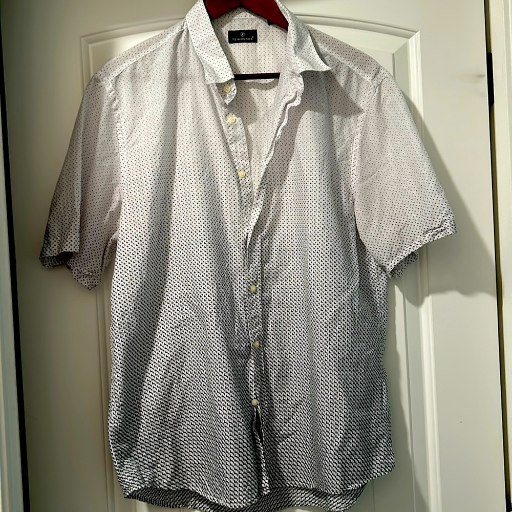 7 diamonds casual short sleeve button shirt